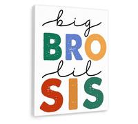 KCDFDVJFBM Big Brother Little Sister Gift - Siblings Wall Art for Nursery Kids Room, Big Bro Lil Sis Print for Playroom Bedroom Decor(Unframed,12x18inch(30x45cm))