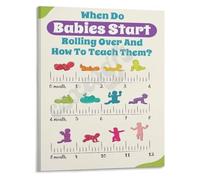 KCDFDVJFBM Canvas Wall-Art Milestone When Do Babies Roll Over Educational Poster for Nursery Decor Room Living Room Modern Home Decor Print(Unframed,08x12inch(20x30cm))