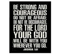 KCDFDVJFBM Catholic Gifts for Men - Be Strong Courageous Bible Verse Wooden Wall Art, Unframed Religious Decor for Study, Garage or Bar(Unframed,08x12inch(20x30cm))