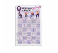 KCDFDVJFBM Chair Yoga for Seniors - 30 Day Step-by-Step Pose Poster Chart, Gentle Seated Exercise Wall Art for Elderly Home Decor & Senior Fitness(Framed,16x24inch(40x60cm))