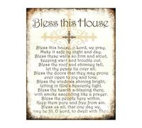KCDFDVJFBM Christian Prayer Wall-Art - Bless This House Inspirational, Spiritual Decor for Faith, Love & Inspiration in Home, Office and Kitchen(Framed,16x24inch(40x60cm))