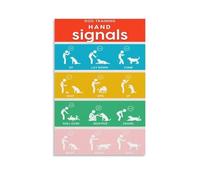 KCDFDVJFBM Complete Guide to Dog Training Hand Signals Chart Poster for Obedience and Communication Educational Wall Decor for Dog Owner Gift Idea(Unframed,16x24inch(40x60cm))