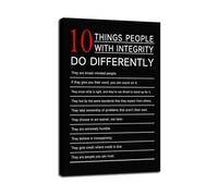 KCDFDVJFBM Core Values Poster Motivational Canvas Wall-Art Inspirational Print for Building Character in Classroom Office and Home Decor(Framed,16x24inch(40x60cm))