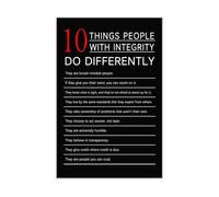 KCDFDVJFBM Core Values Poster Motivational Canvas Wall-Art Inspirational Print for Building Character in Classroom Office and Home Decor(Unframed,12x18inch(30x45cm))
