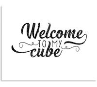 KCDFDVJFBM Cubicle Decor with Funny Quote, Welcome to My Cube Office Wall-Art for Coworkers(Framed,12x18inch(30x45cm))