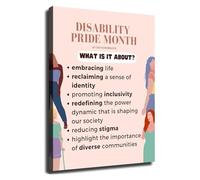 KCDFDVJFBM Disability Inclusion Poster Historical Awareness Guide Educational Wall-Art for Office Classroom Social Work Study Room Home Decor(Framed,12x18inch(30x45cm))