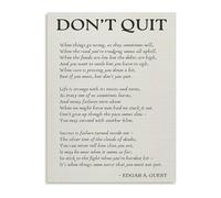KCDFDVJFBM Dont Quit Motivational Poster Inspirational Keep Going Poem Perseverance Quote Canvas Wall-Art for Office(Unframed,16x24inch(40x60cm))