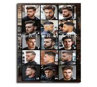 KCDFDVJFBM Eco Friendly Men's Grooming Chart Personalized Barber Decor Canvas Wall-Art for Sustainable Home Office(Framed,12x18inch(30x45cm))