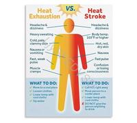 KCDFDVJFBM Educational Infographic Poster on Heat Exhaustion and Heat Stroke Differences for Illness Awareness Home Wall-Art(Unframed,08x12inch(20x30cm))