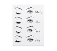 KCDFDVJFBM Educational Wall-Art Eyelash Extensions Poster Beauty Salon Guide Lash Technician Reference Canvas Painting Print for Living Room Bedroom Decor(Unframed,12x18inch(30x45cm))