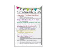 KCDFDVJFBM Elementary School Wall-Art Character Education Poster Behavior Habits Canvas Print for Teachers Classroom Decor Inspiration (Framed,08X12inch(20X30cm))
