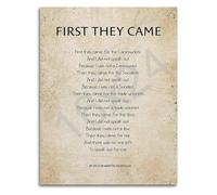 KCDFDVJFBM First They Came Then They Came for Me Wall-Art Historical Quote Poster for Study Library or Office Decor(Framed,08x12inch(20x30cm))