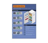 KCDFDVJFBM Food Waste Reduction Poster FIFO Storage System Expiration Date Tracking Checklist Canvas Wall-Art for Home Kitchen Organization(Framed,12x18inch(30x45cm))