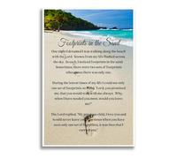 KCDFDVJFBM Footprints in The Sand Poem Wall Art, When Only One Set of Footprints Jesus Carried Me, Christian Canvas Print for Office Desk, Inspirational Gift Idea(Unframed,08x12inch(20x30cm))