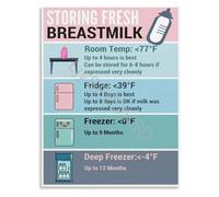 KCDFDVJFBM For the Love and Storing Breast Milk Poster Lactation Wall-Art Canvas for Nurturing Families(Unframed,08x12inch(20x30cm))