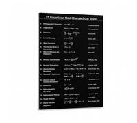 KCDFDVJFBM Great Equations of History Educational Math Poster Canvas Wall-Art for Classroom Home Office Science Decor Gift(Unframed,16X24inch(40X60cm))