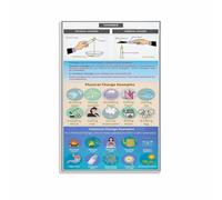 KCDFDVJFBM Hands-On Science Wall-Art - Understanding Chemical vs Physical Changes, Engaging Poster for Elementary Classroom, Science Fair (Framed,12x18inch(30x45cm))