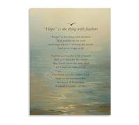 KCDFDVJFBM Hope Is The Thing with Feathers Inspired Canvas Art Print Wall Decor for Living Room Bedroom(Unframed,16x24inch(40x60cm))