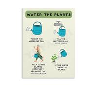 KCDFDVJFBM Household Management Poster Watering Plants Reminder Memory Prompt Canvas Wall-Art for Office Bedroom Room Decor Gift Idea(Unframed,16x24inch(40x60cm))