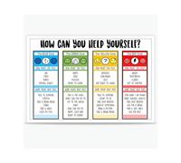 KCDFDVJFBM How Might You Feel Feelings Poster Emotional Intelligence Wall-Art Self Care Coping Strategies Educational Print for Classroom Counseling Office Decor(Framed,12x18inch(30x45cm))