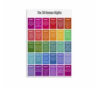 KCDFDVJFBM Human Rights Declaration Poster Educational Charter Canvas Wall-Art Print For Classroom Office Conference Room Decor(Unframed,08x12inch(20x30cm))