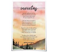KCDFDVJFBM Invictus Poem Printable William Ernest Henley Inspirational Poetry Unconquerable Soul Motivation For Home Office Study Decor(Unframed,16x24inch(40x60cm))