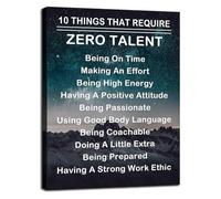 KCDFDVJFBM Motivational Canvas Wall-Art Ten Things That Require Zero Talent Quote Inspirational Poster for Office Home Bedroom Living Room Decor(Unframed,08x12inch(20x30cm))
