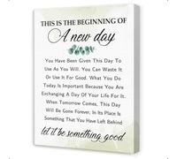 KCDFDVJFBM Motivational Canvas Wall Art - This is the Beginning of a New Day Inspirational Quote, Positive Affirmation Poster for Office Decor and Daily Encouragement(Unframed,12x18inch(30x45cm))