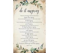 KCDFDVJFBM Motivational Do It Anyway Poem Print - Inspirational Quote Wall Art, Uplifting Poster for Kindness, Home Office, Bedroom, Living Room Decor(Unframed,12x18inch(30x45cm))