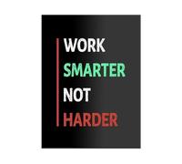 KCDFDVJFBM Motivational Entrepreneur Quotes Canvas Wall-Art Work Smarter Inspirational Poster for Teens Bedroom Home Office Ready to Hang(Framed,08x12inch(20x30cm))