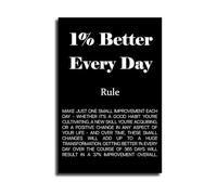 KCDFDVJFBM Motivational Growth Poster - 1% Better Every Day Rule Compound Effect Canvas Wall Art for Office Gym Study Room(Unframed,16x24inch(40x60cm))