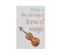 KCDFDVJFBM Music Is Magic Quote Canvas Wall-Art, Inspirational Typography for Living Room, Bedroom and Office Decor(Framed,08x12inch(20x30cm))