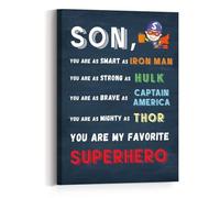 KCDFDVJFBM My Son My Hero Canvas Wall Art - Motivational Superhero Theme Print for Son's Bedroom, Dorm or Home Decor(Unframed,16x24inch(40x60cm))