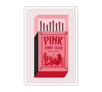 KCDFDVJFBM Pink Pony Club Canvas Wall Art - Beshdomp, Vintage Prints for Kitchen, Bedroom & Dorm Decor(Framed,08x12inch(20x30cm))