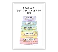KCDFDVJFBM Positive Mindset Wall Art - Let Go of Emotional Baggage Affirmation Print, Inspirational Decor for Home Office Wellness Room Calming Corner(Unframed,16x24inch(40x60cm))