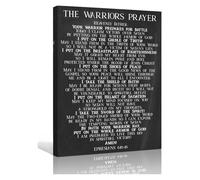 KCDFDVJFBM Powerful Bible Verse Poster The Warriors Prayer for Strength Inspirational Christian Wall-Art Gift for Men Living Room or Office Decor(Framed,08x12inch(20x30cm))