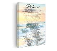 KCDFDVJFBM Psalm 91 Scripture God's Protection Promise Faith Shelter Refuge For Prayer Home Nursery Decor(Unframed,16x24inch(40x60cm))