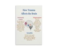 KCDFDVJFBM Psychology Classroom Decor Brain Diagram Poster, Educational Human Anatomy Chart for Counseling Office & Mental Health Awareness (Framed,12x18inch(30x45cm))