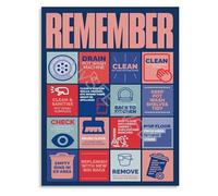 KCDFDVJFBM Restaurant Kitchen Cleaning Routine Poster Daily Checklist Guide Infographic Canvas Painting for Professional Use(Framed,12x18inch(30x45cm))