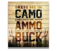 KCDFDVJFBM Rustic Camo Hunting Wall-Art, Deer Antlers Decor for Log Cabin & Hunter Gift(Framed,16x24inch(40x60cm))