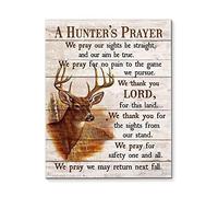 KCDFDVJFBM Rustic Hunting Wall Art - Vintage Hunter's Prayer Poster for Garage Decor, Cabin, Man Cave and Hunting Lodge Gift for Men(Framed,12x18inch(30x45cm))