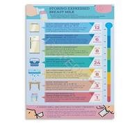 KCDFDVJFBM Safe Breast Milk Storage Educational Poster Lactation Guide Wall-Art Canvas for Living Room Parents Space Decor(Framed,16x24inch(40x60cm))