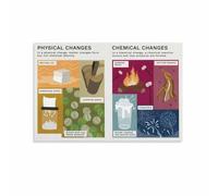 KCDFDVJFBM Science Poster Chemical vs Physical Changes Educational Chart for Classroom School Teacher Resources Wall Decor Print Chemistry Study Aid (Framed,16x24inch(40x60cm))