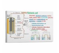 KCDFDVJFBM Science Reference Poster Galvanic Cell Operation and Voltage Electrochemistry Chart for University Study Room Laboratory(Framed,08x12inch(20x30cm))