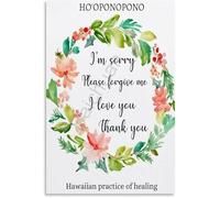 KCDFDVJFBM Self Forgiveness Hooponopono Affirmation Poster Canvas Wall-Art for Emotional Release Bedroom Space Decor(Framed,12x18inch(30x45cm))