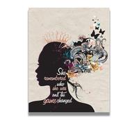 KCDFDVJFBM She Remembered Who She Was Poster - Inspirational Wall-Art for Women, Affirmation Decor(Framed,08x12inch(20x30cm))