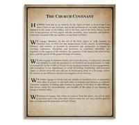 KCDFDVJFBM The Church Covenant Vintage Poster Christian Canvas Wall-Art for Study Foyer and Church Decor(Unframed,08x12inch(20x30cm))