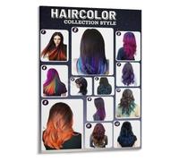 KCDFDVJFBM Unicorn Rainbow Hair Poster Magical Long Colors Salon Wall-Art | Sparkling pastel pinks purples and blues create whimsical unicorn inspired styles(Framed,16x24inch(40x60cm))