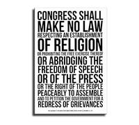 KCDFDVJFBM Vintage Constitution Poster - First Amendment Bill of Rights Historical Document Art Print for Lawyer Office, Classroom(Unframed,16x24inch(40x60cm))
