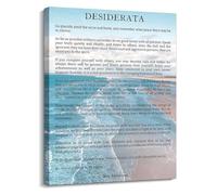 KCDFDVJFBM Vintage “Desiderata” Poem Print on Canvas, Full Text Typography Poster, Framed Inspirational Wall Decor for Home Library or Office(Framed,12x18inch(30x45cm))